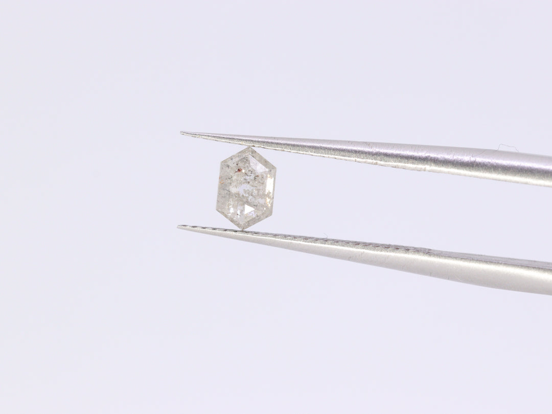 Salt and Pepper Diamond | 0.41ct Elongated Hexagon Cut, Loose Gemstone