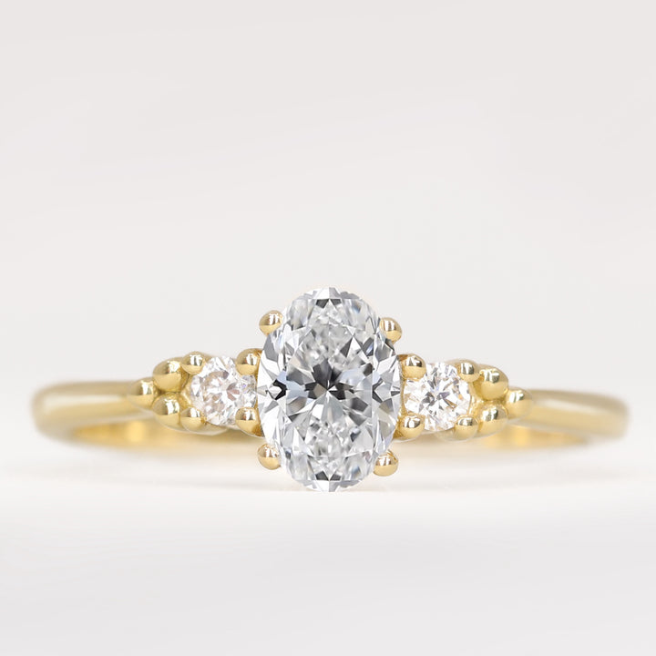 Natalia - Oval Lab Grown Diamond Trilogy Engagement Ring