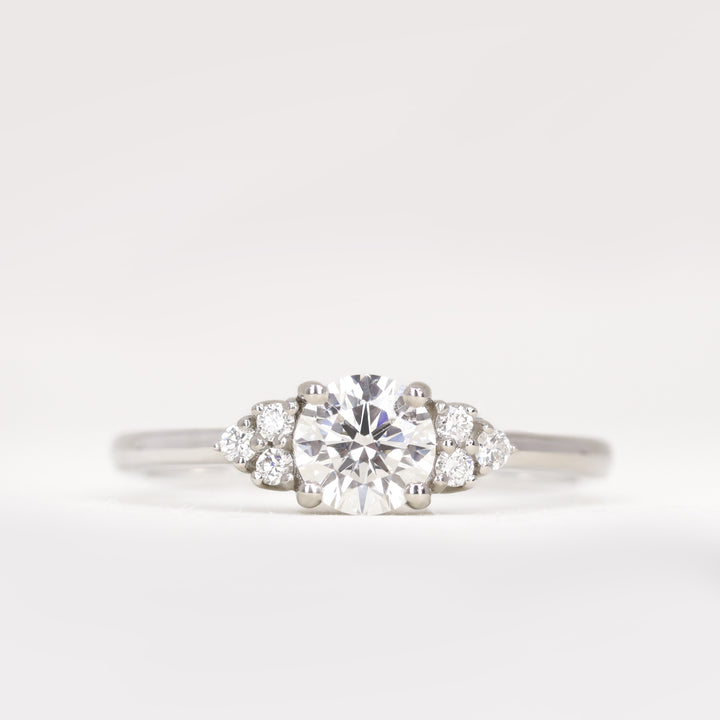 Henrietta - Round Solar Lab Grown Diamond Cluster Engagement Ring - Ready-to-Wear