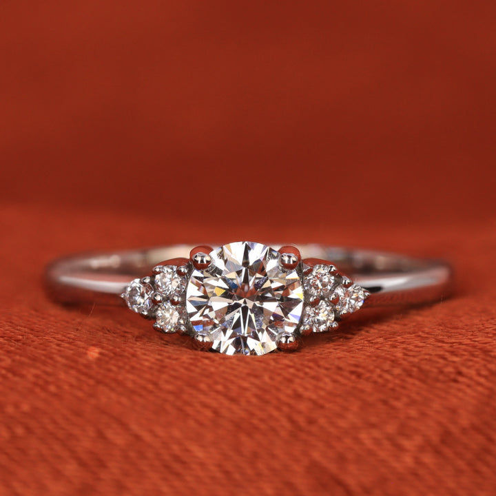 Henrietta - Round Brilliant Cut Diamond Cluster Engagement Ring