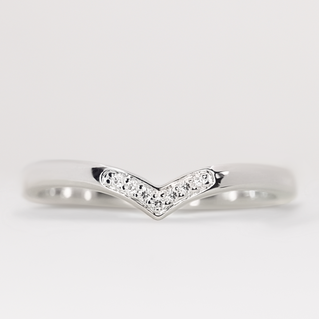 Iris - Diamond Set Wishbone Wedding Ring - Made-to-Order Wedding Rings - Made-to-Order