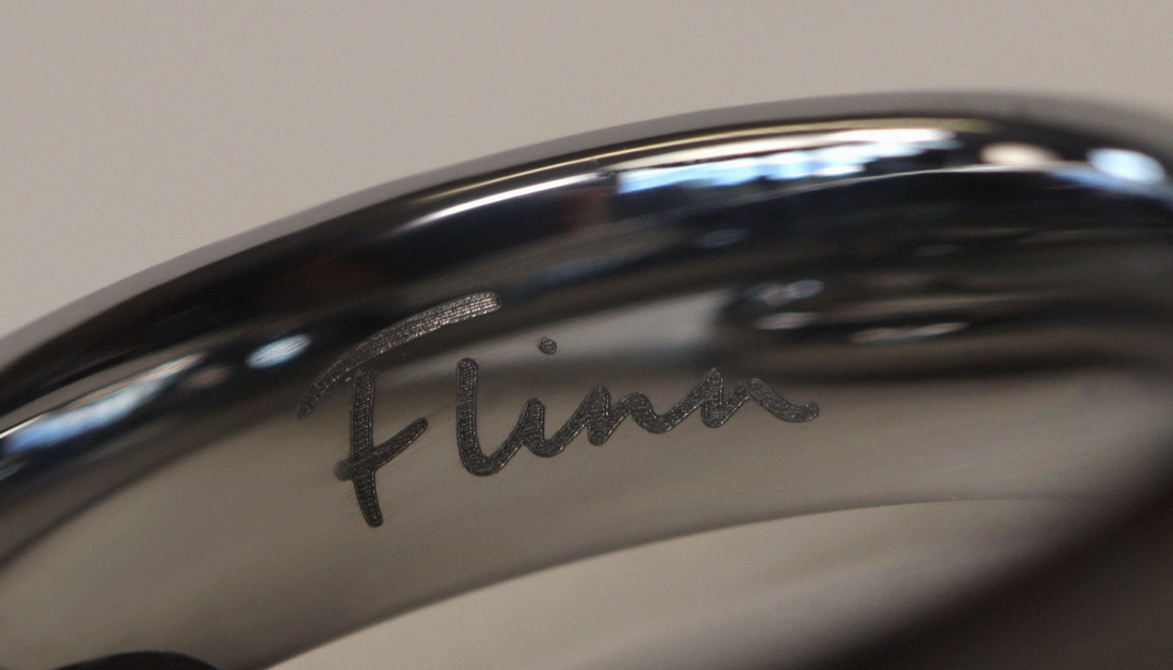 Engraved text on a wedding ring