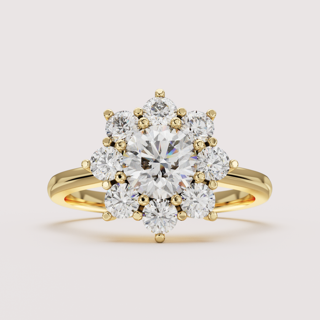 Jenna-Round-Brilliant-Cut-Lab-Grown-Diamond-Floral-Halo-Engagement-Ring-Unique-UK-Front