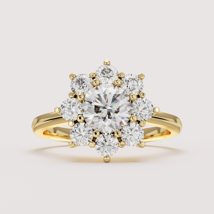 Jenna-Round-Brilliant-Cut-Lab-Grown-Diamond-Floral-Halo-Engagement-Ring-Unique-UK-Front