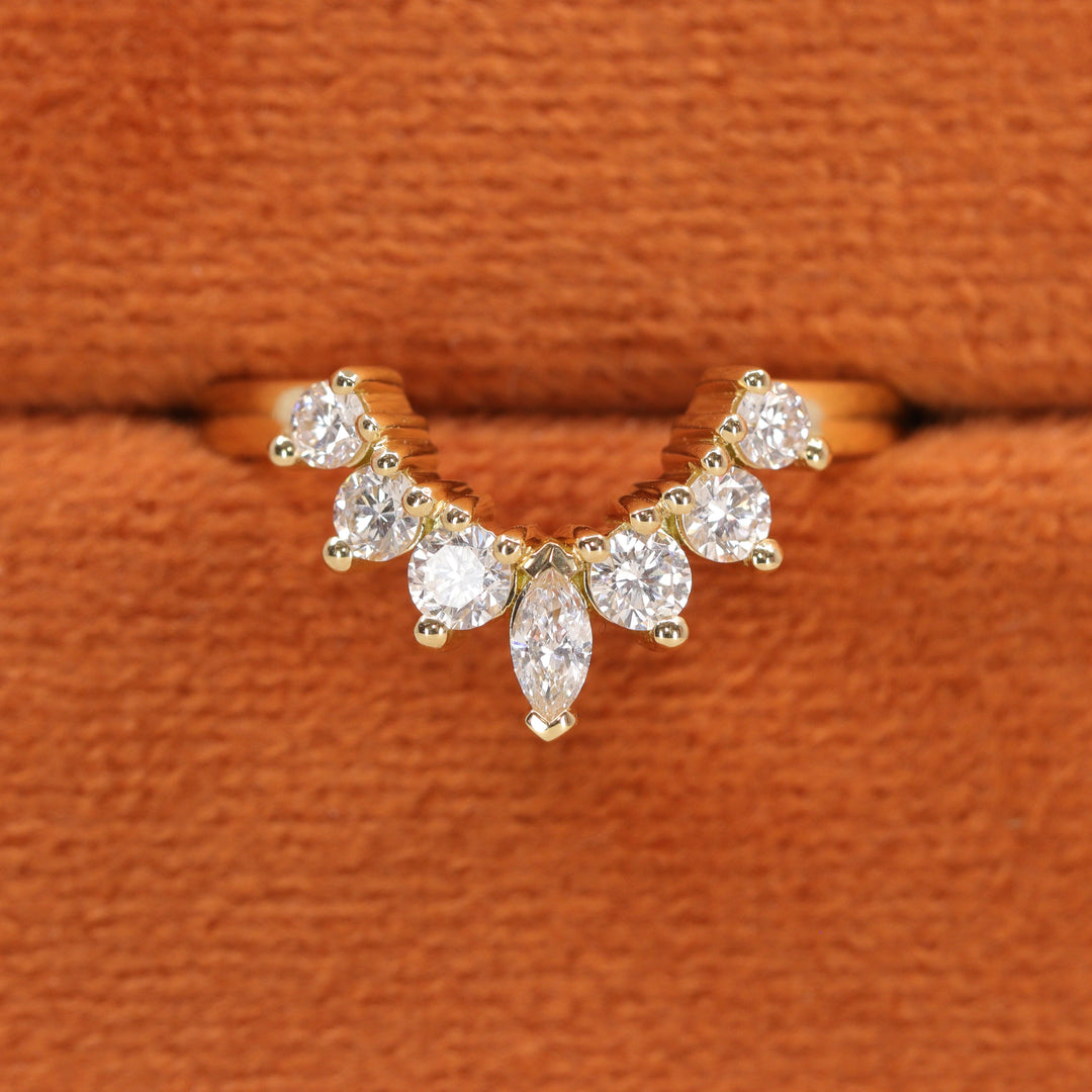 Joanie - Marquise Diamond Tiara Wedding Ring - Made-to-Order Wedding Rings - Made-to-Order