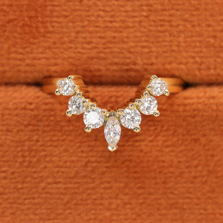 Joanie - Marquise Diamond Tiara Wedding Ring - Made-to-Order Wedding Rings - Made-to-Order