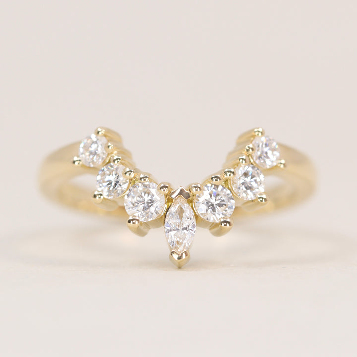 Joanie - Marquise Diamond Tiara Wedding Ring - Made-to-Order Wedding Rings - Made-to-Order