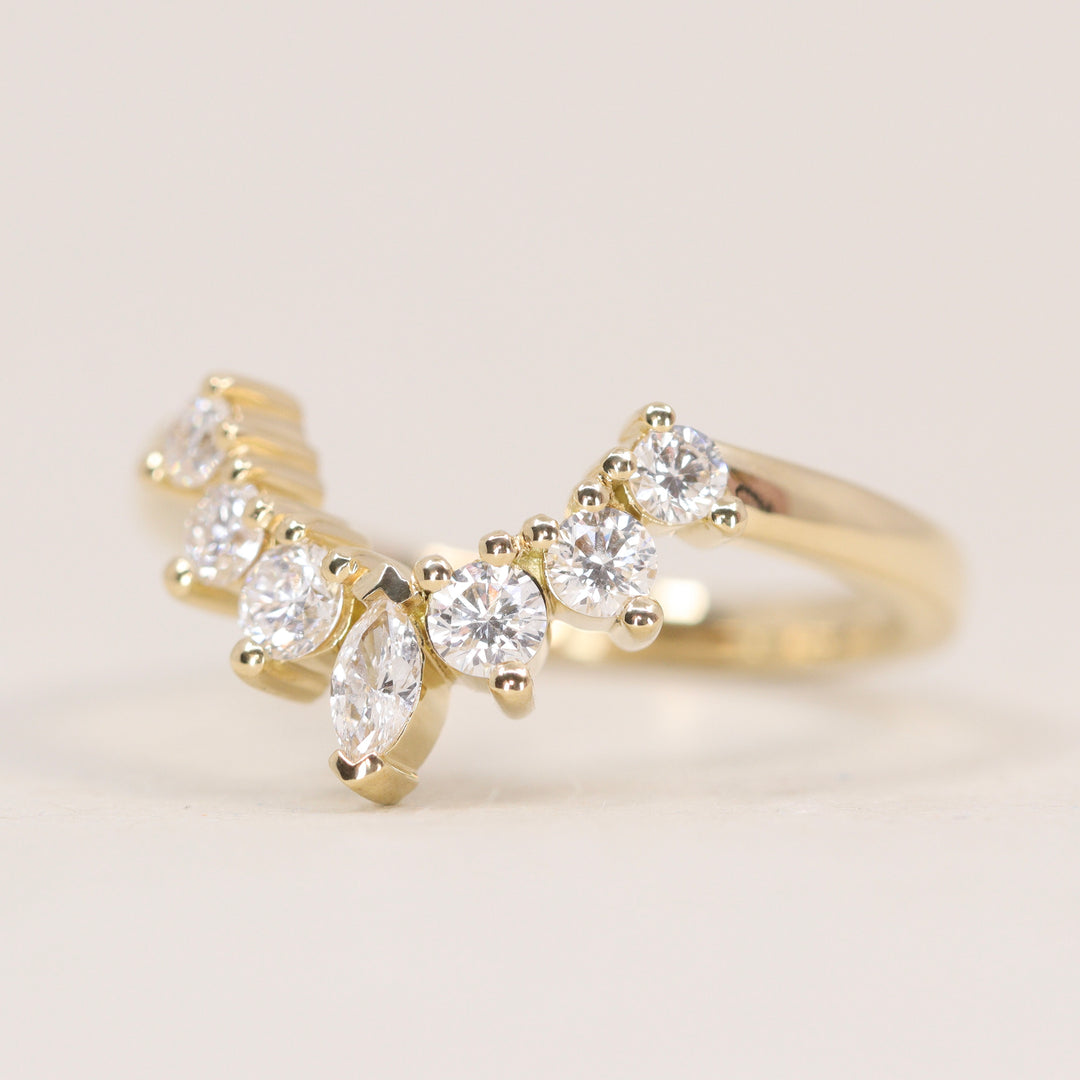 Joanie - Marquise Diamond Tiara Wedding Ring - Made-to-Order Wedding Rings - Made-to-Order