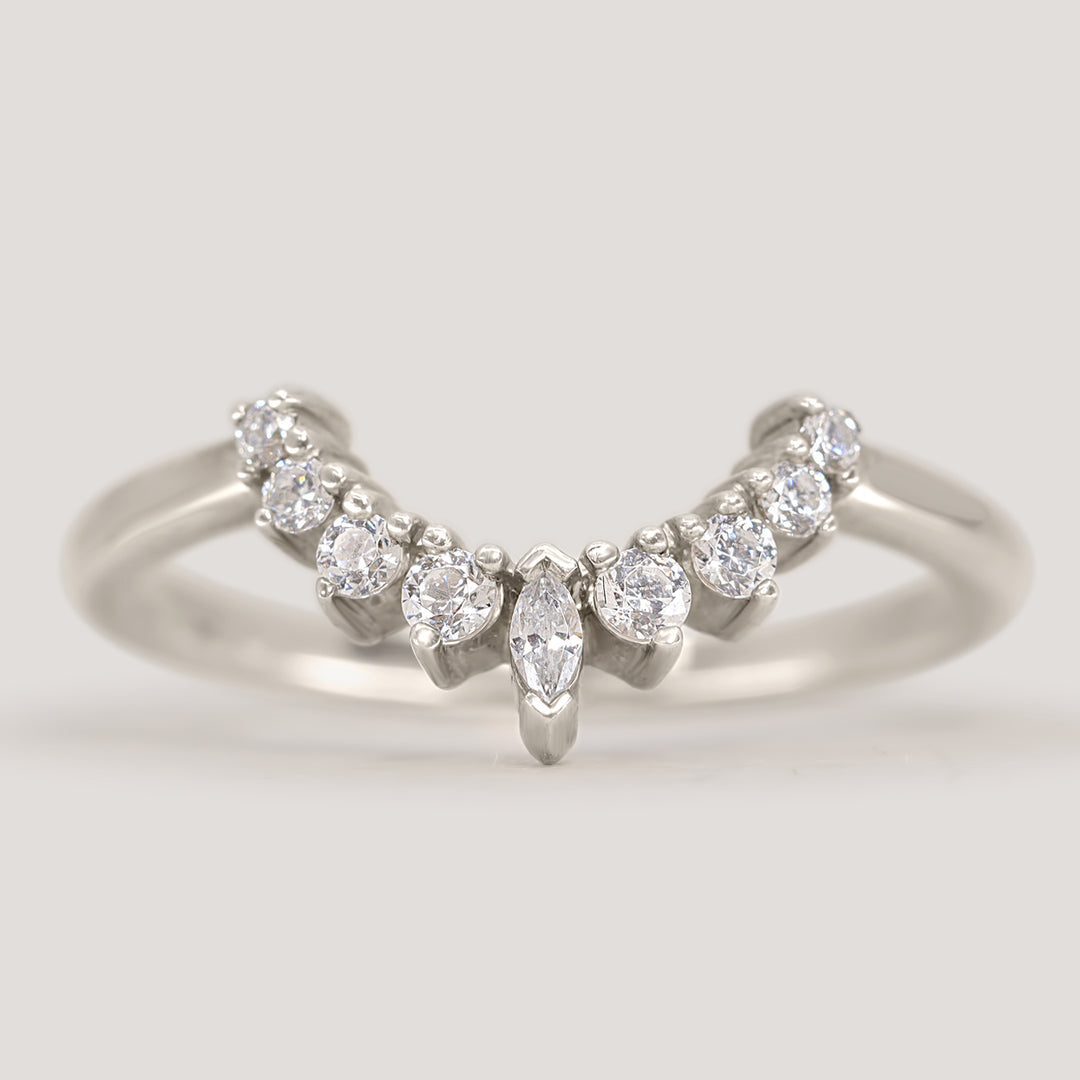 Joanie Petite - Marquise Diamond Tiara Wedding Ring - Made-to-Order