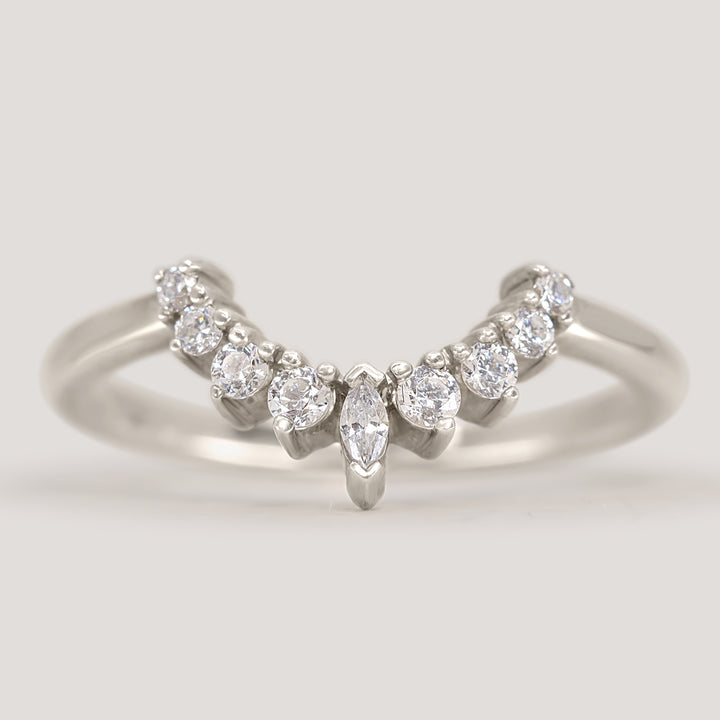 Joanie Petite - Marquise Diamond Tiara Wedding Ring - Made-to-Order