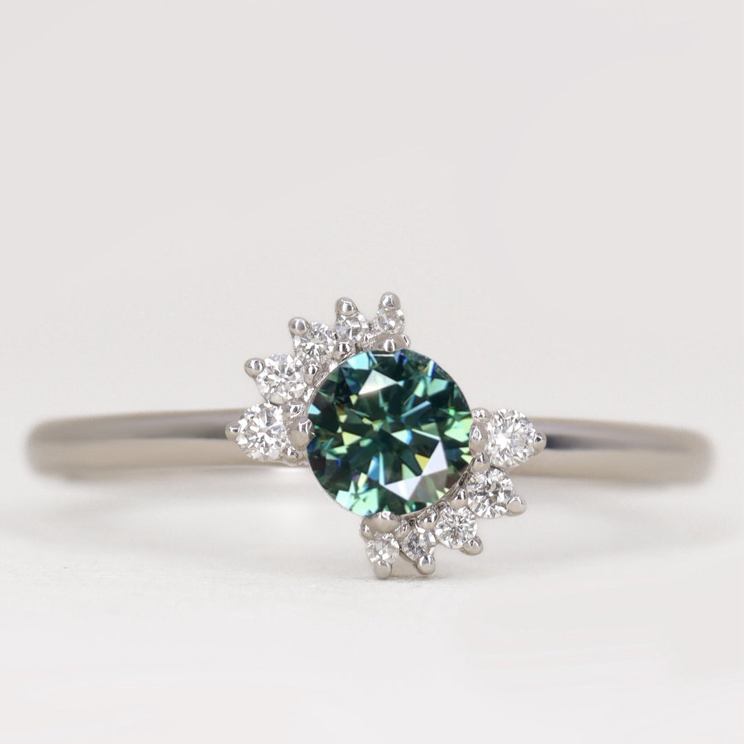 Lottie Teal Moissanite