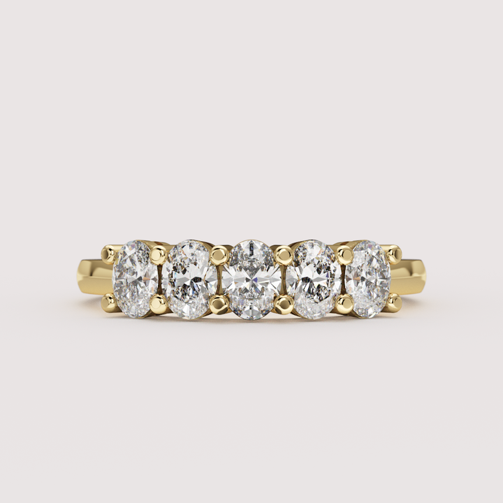 Lucy - Oval Cut Lab Grown Diamond 0.75ct or 2.00ct Half Eternity Ring - Made-to-Order Wedding Rings - Made-to-Order