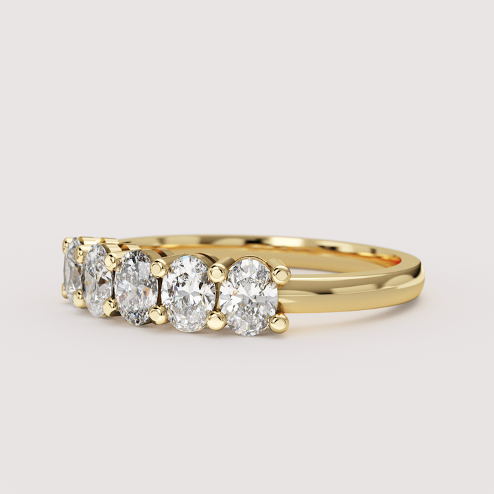 Lucy - Oval Cut Lab Grown Diamond 0.75ct or 2.00ct Half Eternity Ring - Made-to-Order Wedding Rings - Made-to-Order