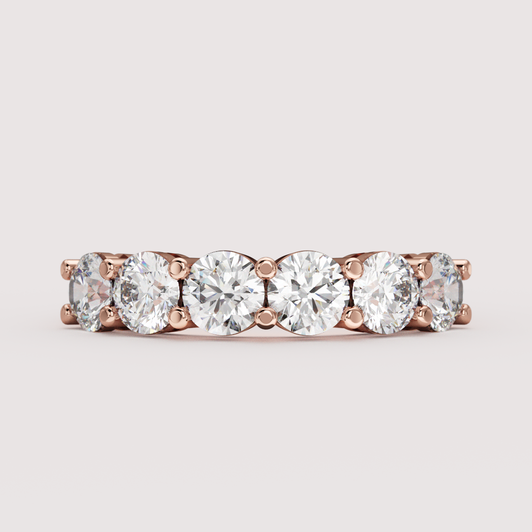 Lucy - Round Brilliant Cut Lab Grown Diamond 1.50ct Half Eternity Ring - Made-to-Order Wedding Rings - Made-to-Order