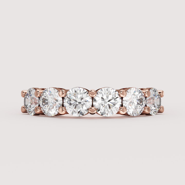 Lucy - Round Brilliant Cut Lab Grown Diamond 1.50ct Half Eternity Ring - Made-to-Order Wedding Rings - Made-to-Order