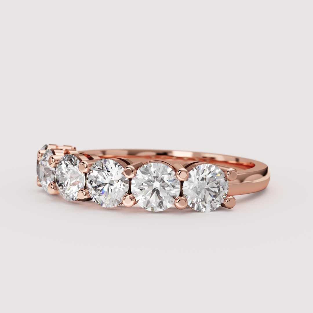 Lucy - Round Brilliant Cut Lab Grown Diamond 1.50ct Half Eternity Ring - Made-to-Order Wedding Rings - Made-to-Order
