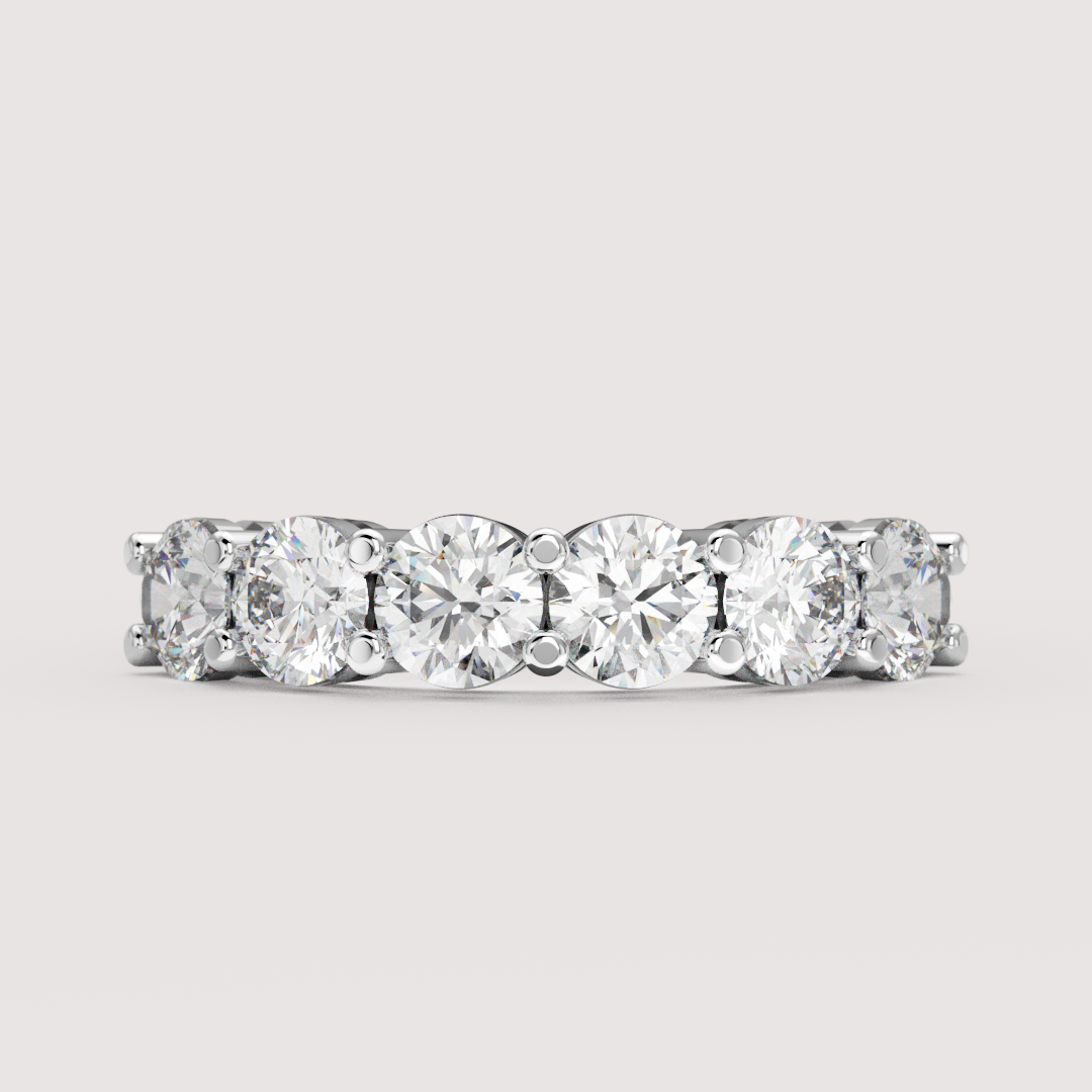 Lucy - Round Brilliant Cut Lab Grown Diamond 1.50ct Half Eternity Ring - Made-to-Order Wedding Rings - Made-to-Order