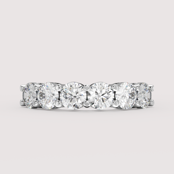 Lucy - Round Brilliant Cut Lab Grown Diamond 1.50ct Half Eternity Ring - Made-to-Order Wedding Rings - Made-to-Order