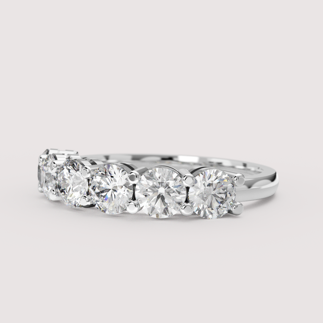 Lucy - Round Brilliant Cut Lab Grown Diamond 1.50ct Half Eternity Ring - Made-to-Order Wedding Rings - Made-to-Order