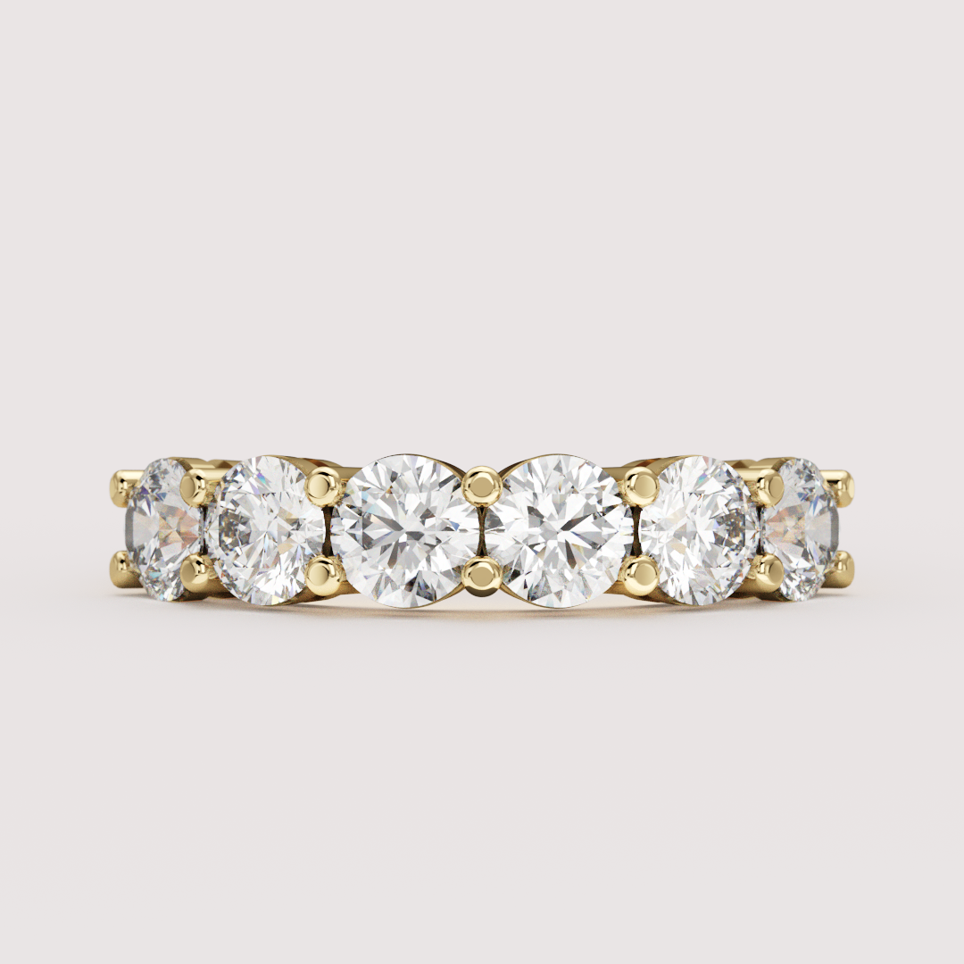 Lucy - Round Brilliant Cut Lab Grown Diamond Half Eternity Ring - Made-to-Order Wedding Rings - Made-to-Order