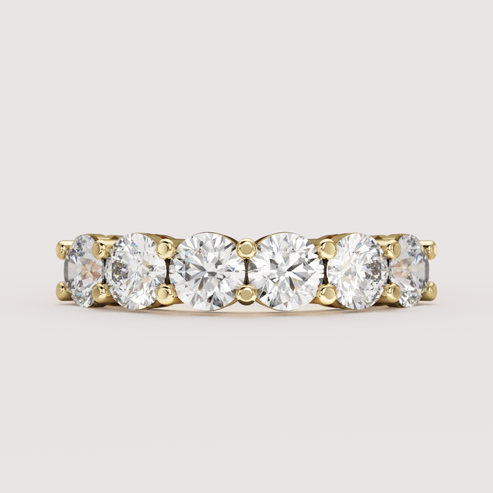 Lucy - Round Brilliant Cut Lab Grown Diamond 1.50ct Half Eternity Ring - Made-to-Order Wedding Rings - Made-to-Order