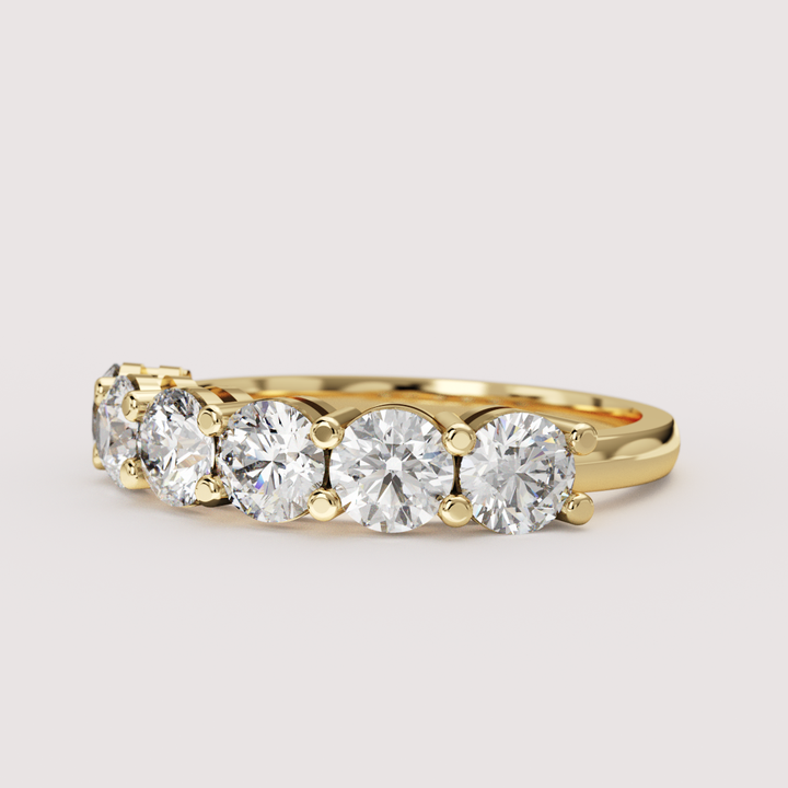 Lucy - Round Brilliant Cut Lab Grown Diamond 1.50ct Half Eternity Ring - Made-to-Order Wedding Rings - Made-to-Order