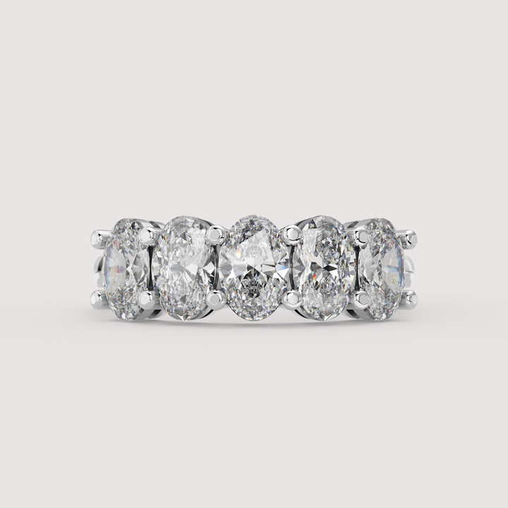 Lucy - Oval Cut Lab Grown Diamond 2.00ct Half Eternity Ring - Made-to-Order Wedding Rings - Made-to-Order