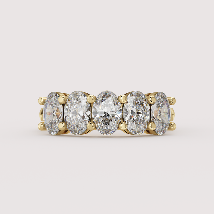 Lucy - Oval Cut Lab Grown Diamond 2.00ct Half Eternity Ring - Made-to-Order Wedding Rings - Made-to-Order