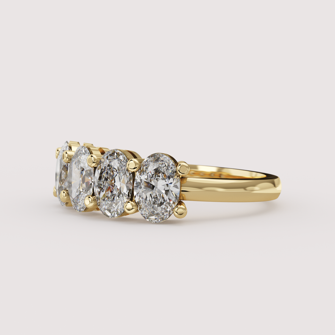 Lucy - Oval Cut Lab Grown Diamond 2.00ct Half Eternity Ring - Made-to-Order Wedding Rings - Made-to-Order