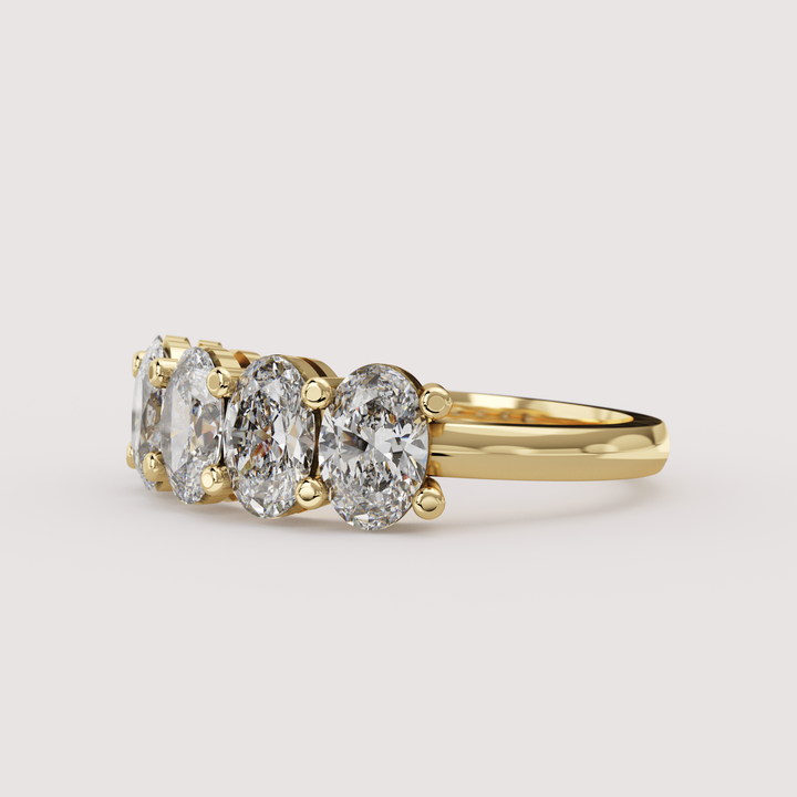 Lucy - Oval Cut Lab Grown Diamond 2.00ct Half Eternity Ring - Made-to-Order Wedding Rings - Made-to-Order