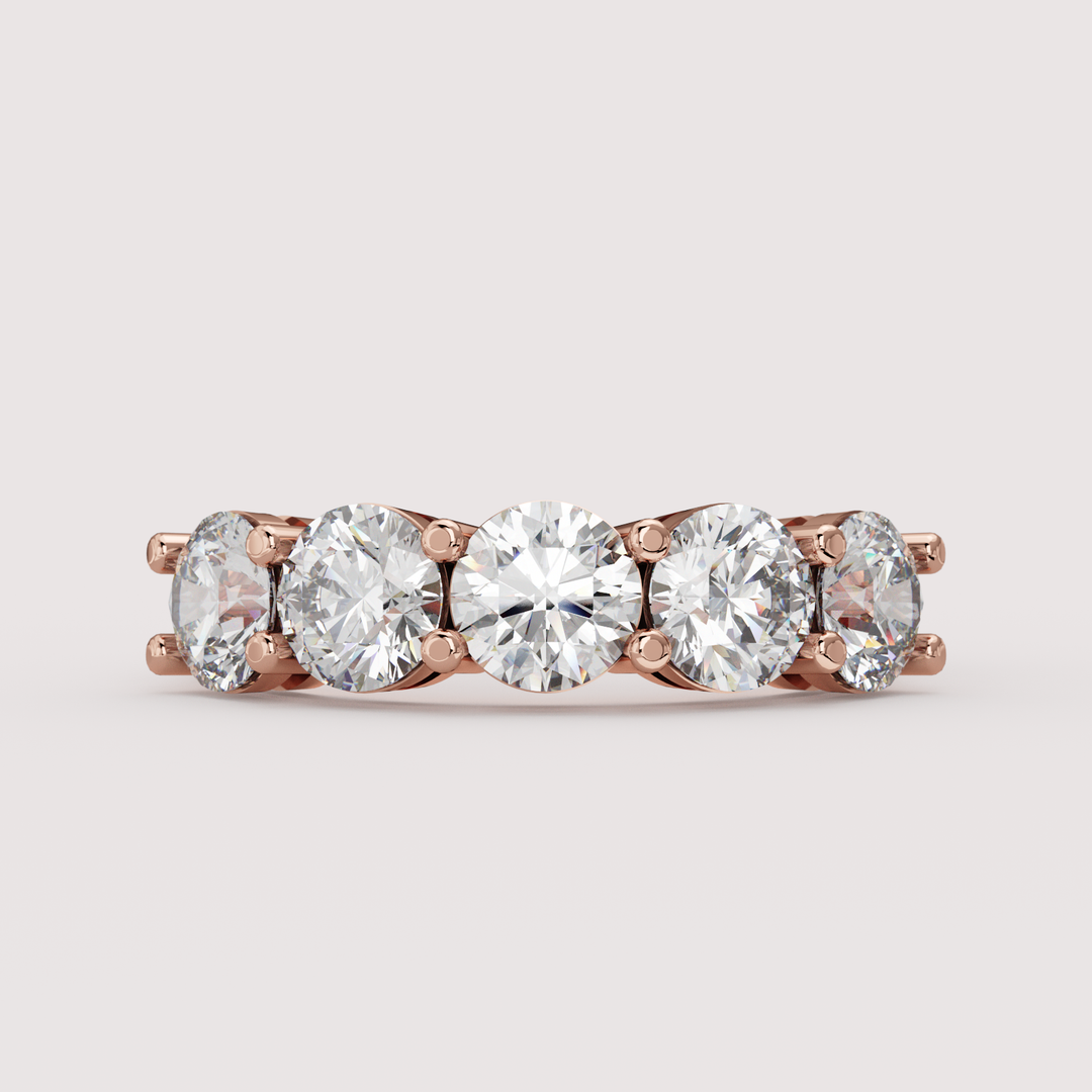 Lucy - Round Brilliant Cut Lab Grown Diamond 2.50ct Half Eternity Ring - Made-to-Order Wedding Rings - Made-to-Order