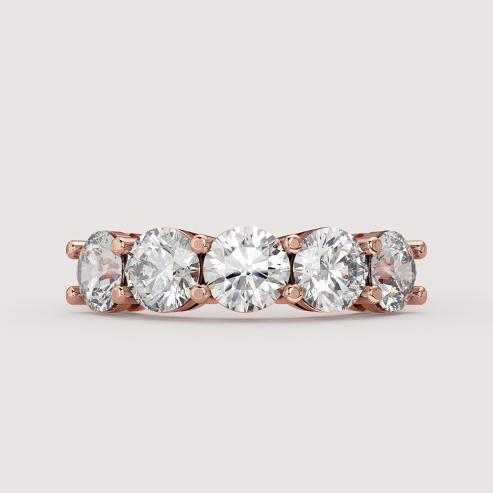 Lucy - Round Brilliant Cut Lab Grown Diamond 2.50ct Half Eternity Ring - Made-to-Order Wedding Rings - Made-to-Order