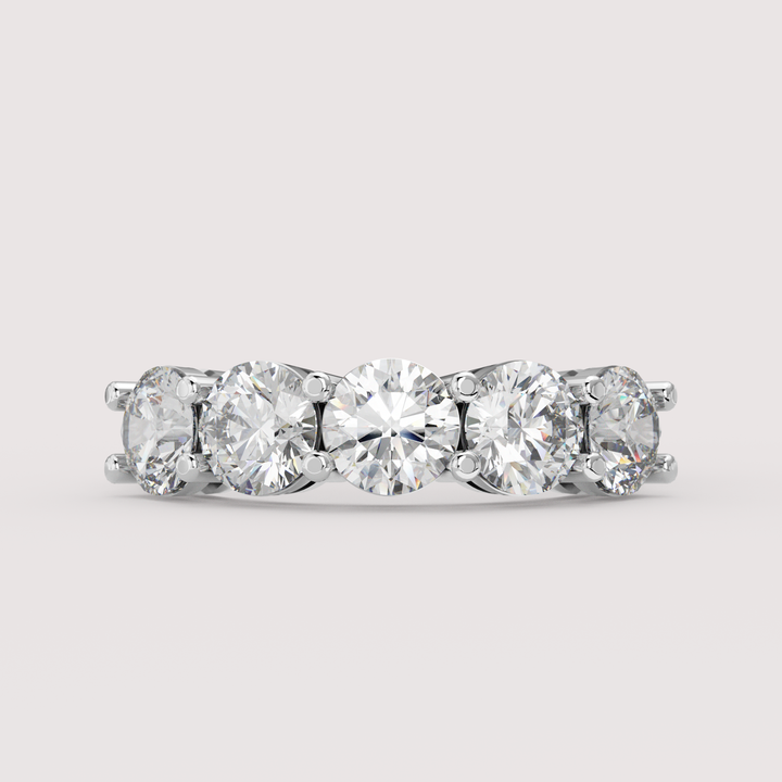 Lucy - Round Brilliant Cut Lab Grown Diamond 2.50ct Half Eternity Ring - Made-to-Order Wedding Rings - Made-to-Order