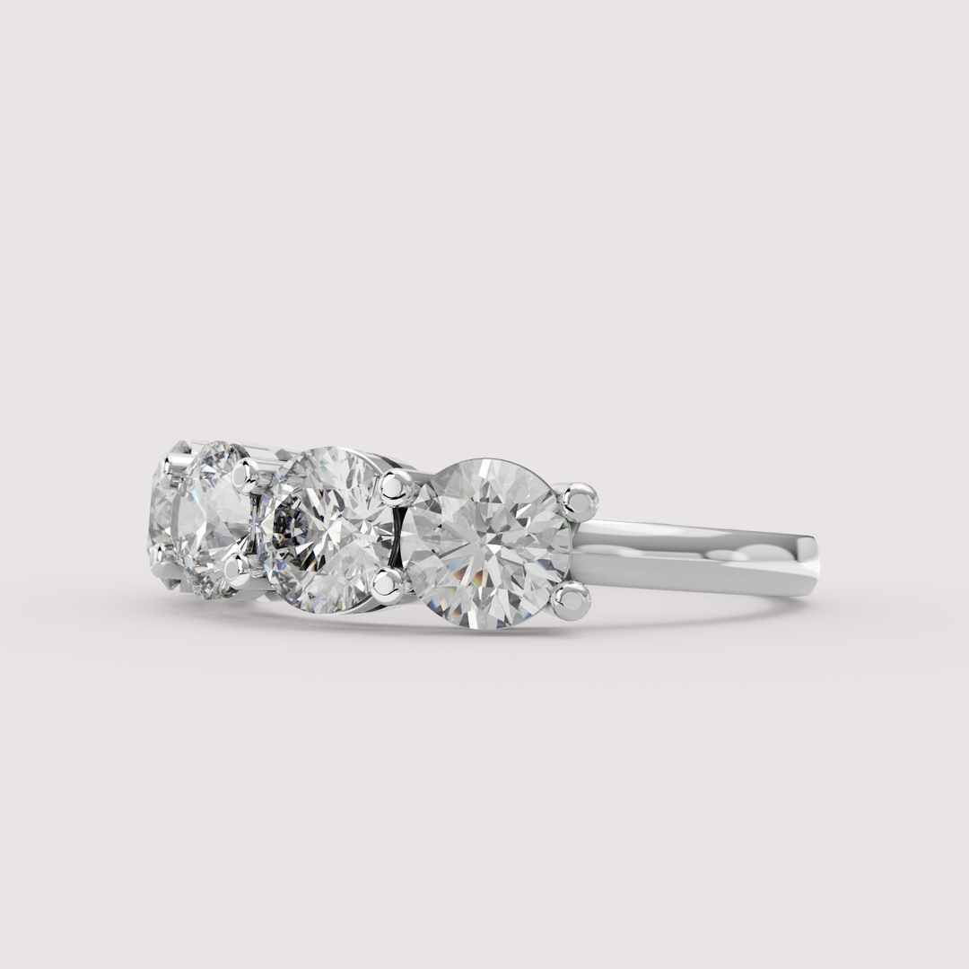 Lucy - Round Brilliant Cut Lab Grown Diamond 2.50ct Half Eternity Ring - Made-to-Order Wedding Rings - Made-to-Order