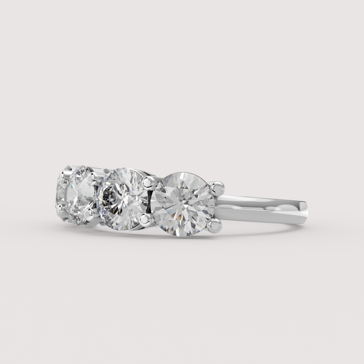 Lucy - Round Brilliant Cut Lab Grown Diamond 2.50ct Half Eternity Ring - Made-to-Order Wedding Rings - Made-to-Order