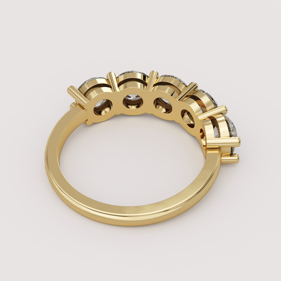 Lucy - Round Brilliant Cut Lab Grown Diamond 2.50ct Half Eternity Ring - Made-to-Order Wedding Rings - Made-to-Order