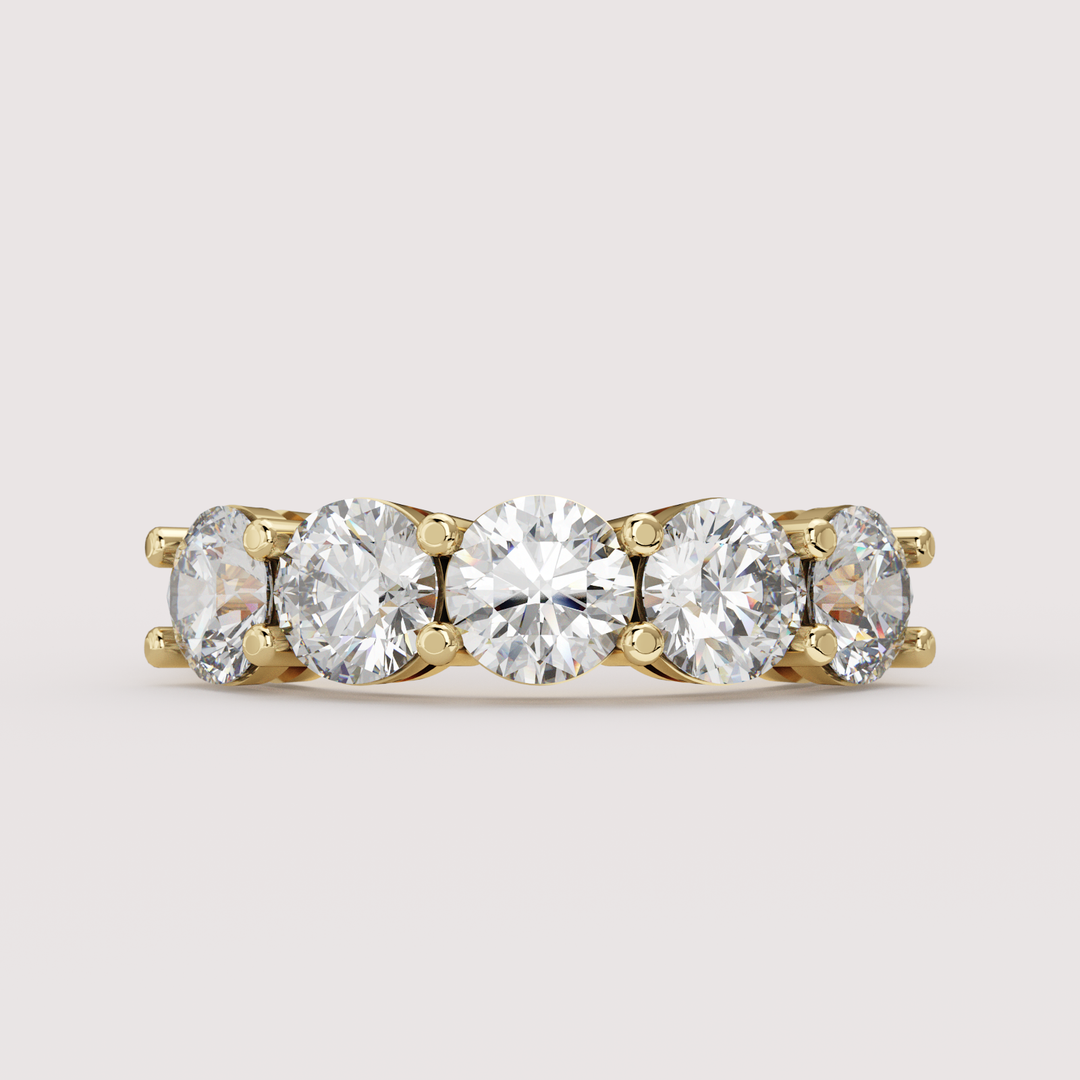Lucy - Round Brilliant Cut Lab Grown Diamond 2.50ct Half Eternity Ring - Made-to-Order Wedding Rings - Made-to-Order
