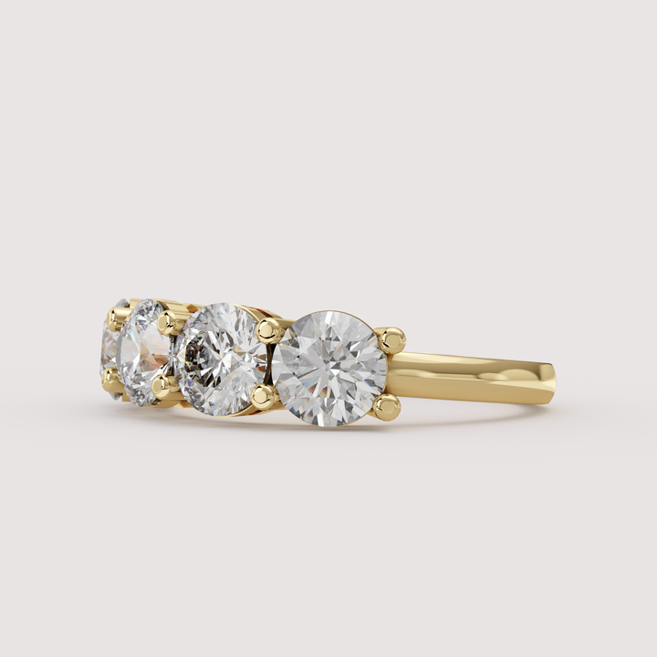 Lucy - Round Brilliant Cut Lab Grown Diamond 2.50ct Half Eternity Ring - Made-to-Order Wedding Rings - Made-to-Order