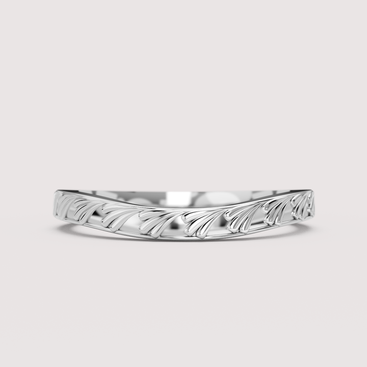 Madison - Art Deco Inspired Fan Design Curved Shaped Wedding Ring - Made-to-Order Wedding Rings - Made-to-Order
