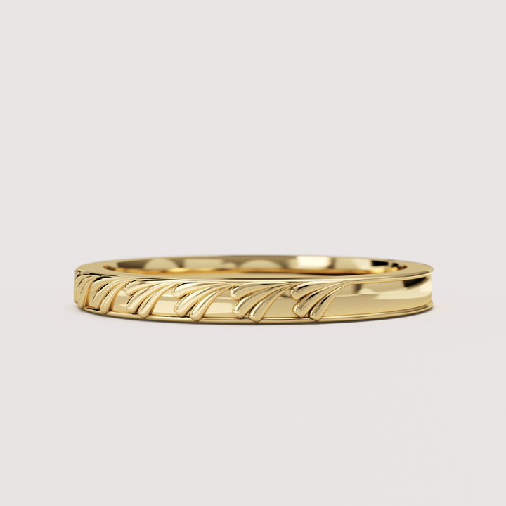 Madison - Art Deco Inspired Fan Design Straight Wedding Ring - Made-to-Order Wedding Rings - Made-to-Order