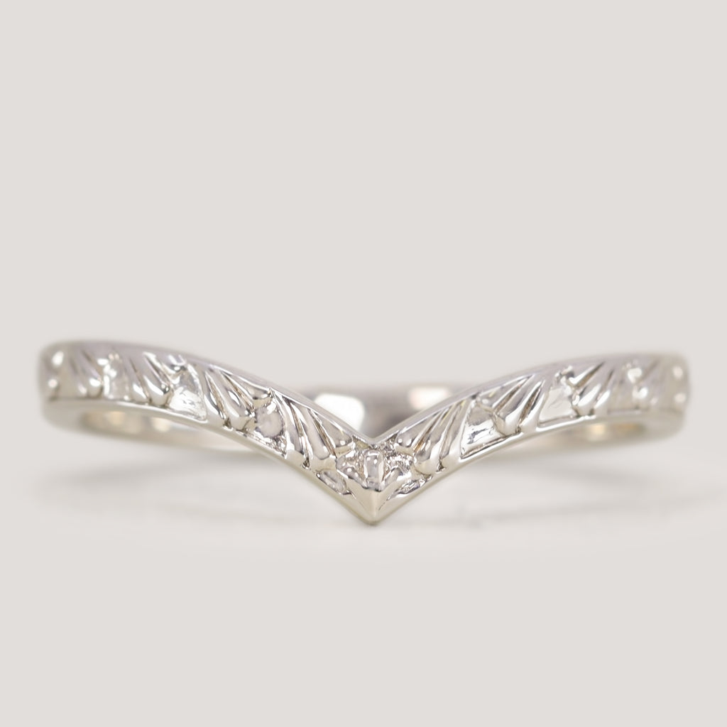Madison - Art Deco Inspired Fan Design Wishbone Wedding Ring - Made-to-Order Wedding Rings - Made-to-Order