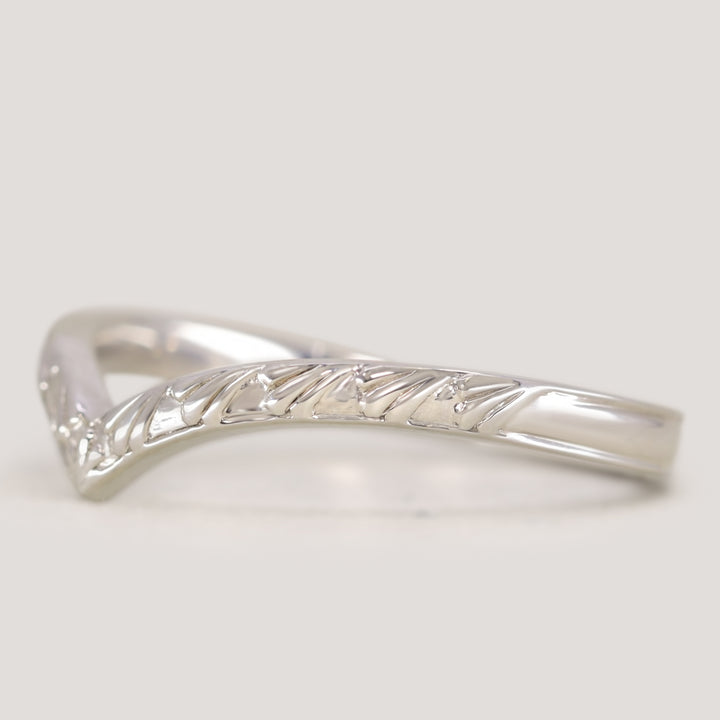 Madison - Art Deco Inspired Fan Design Wishbone Wedding Ring - Made-to-Order