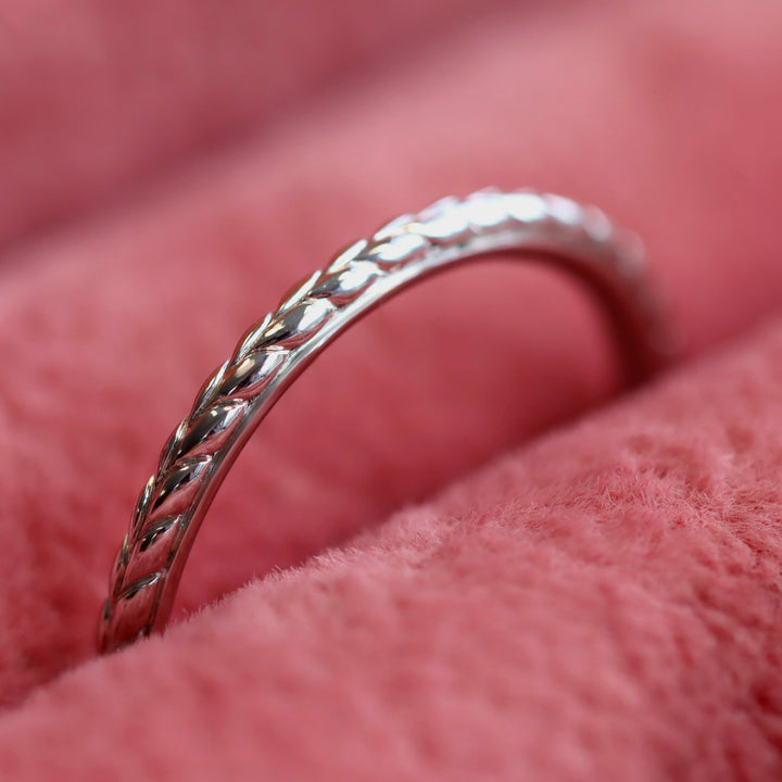 Mia - Braided Pattern Wedding Ring - Made-to-Order