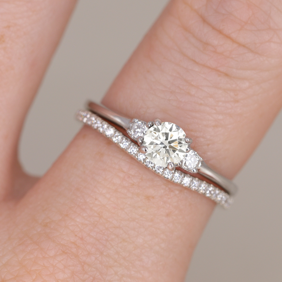 Millie - Round Brilliant Cut Lab Grown Diamond Trilogy Engagement Ring