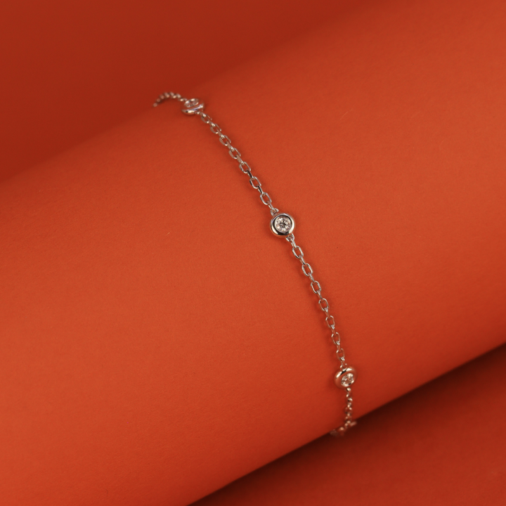 Bezel set diamond bracelet