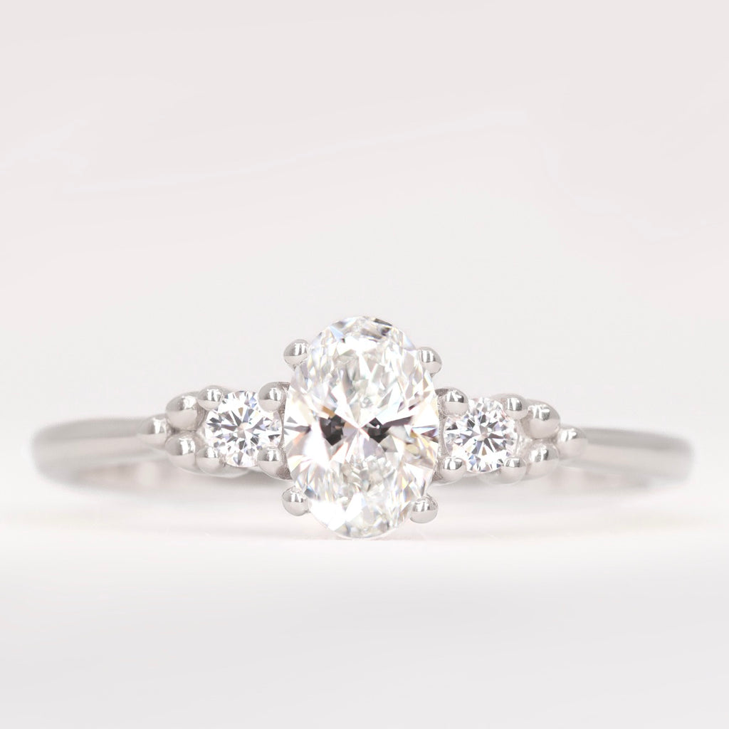 Natalia - Oval Lab Grown Diamond Trilogy Made-to-Order Engagement Ring Engagement Rings - Made-to-Order