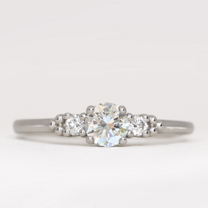 Natalia - Round Brilliant Cut Diamond Trilogy Engagement Ring