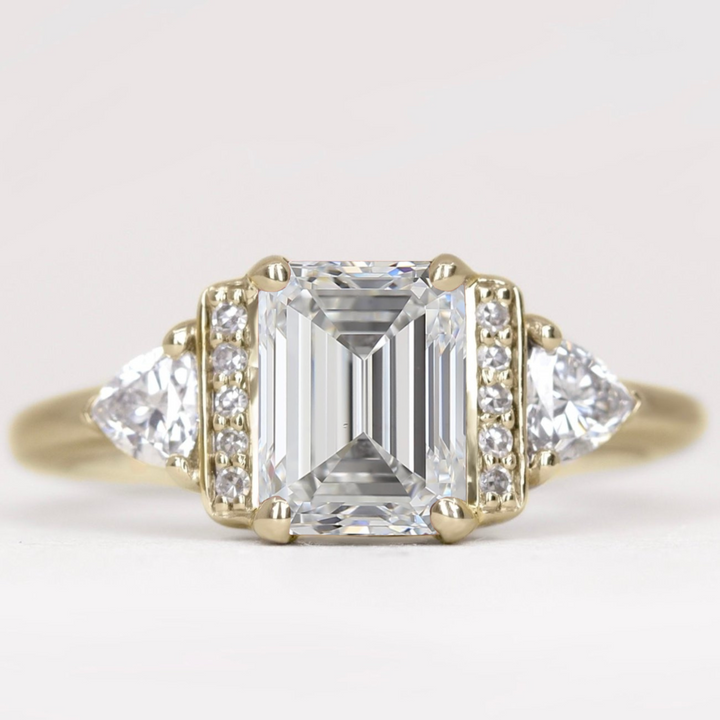 Ophelia - Emerald Cut Diamond Art Deco Engagement Ring Engagement Rings - Price On Application
