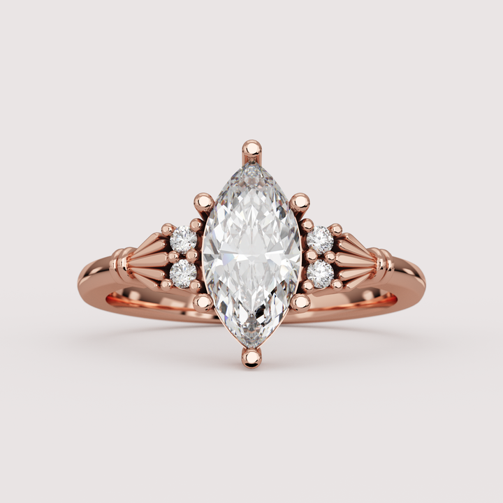 Orla - Marquise Cut Lab Grown Diamond Custom Claddagh-Inspired Engagement Ring