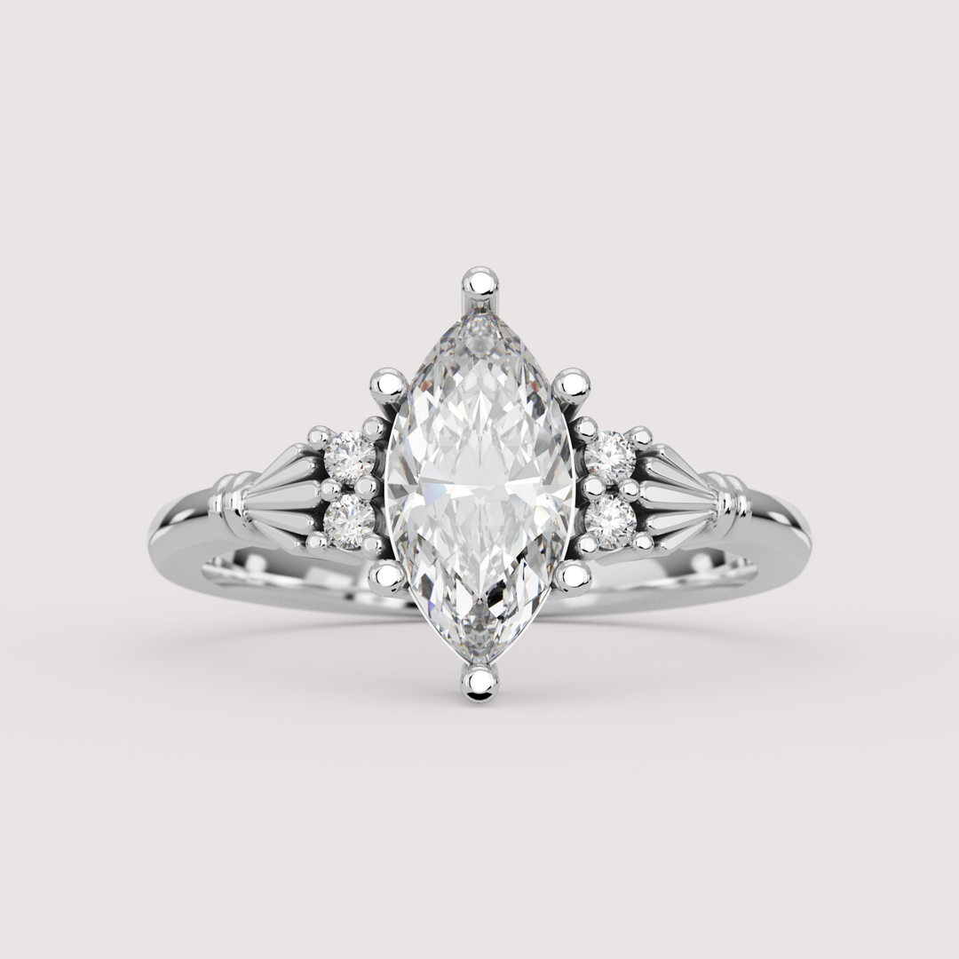 Orla - Marquise Cut Lab Grown Diamond Custom Claddagh-Inspired Engagement Ring